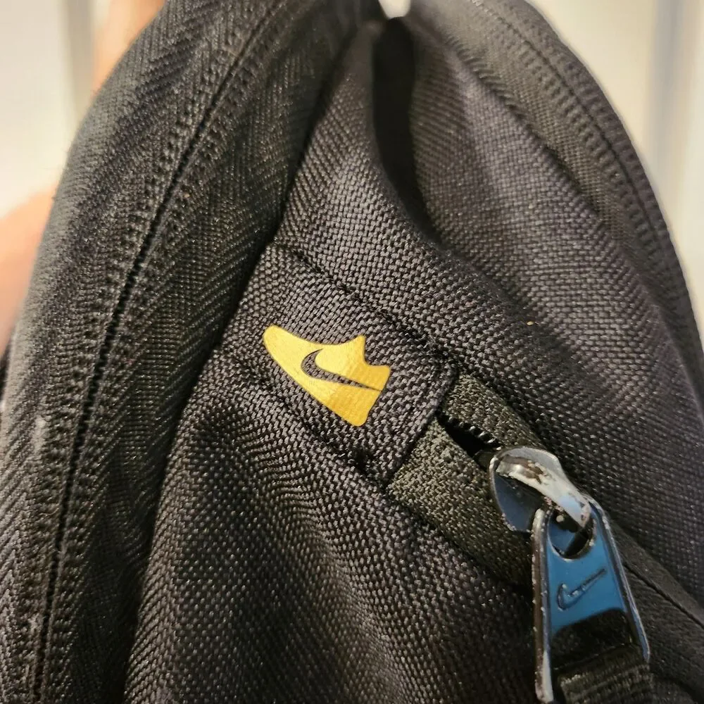 Nike Backpack Hoops Elite Pro Black Gold Basketball Travel Gym Bag Foil Lined